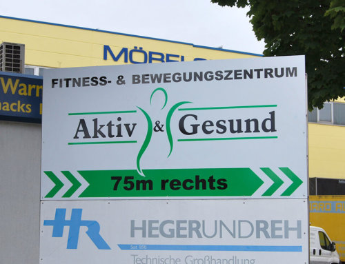 Firmenschild Fitnessstudio Aktiv & Gesund